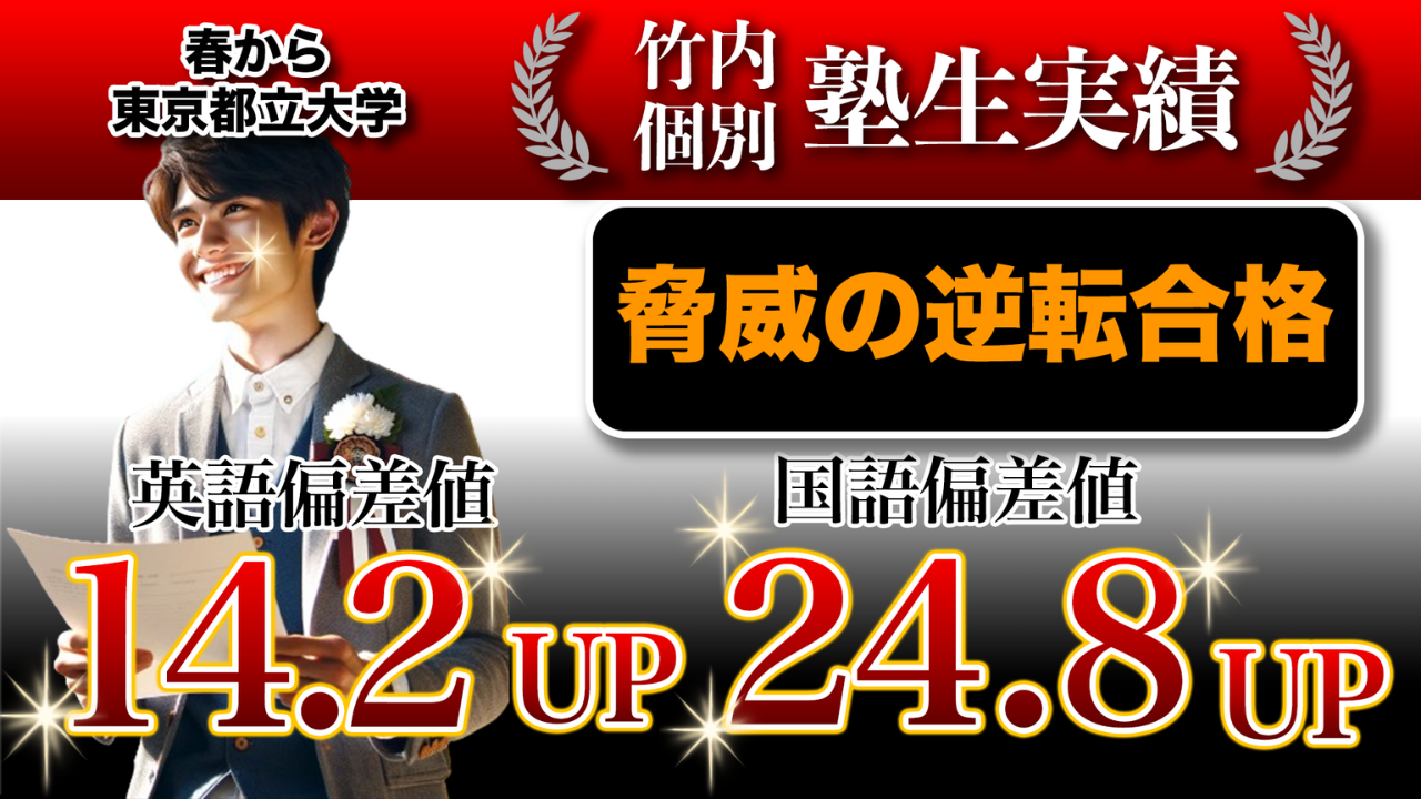 偏差値30台の高3から半年で国語偏差値24.8UP英語偏差値14.2UP