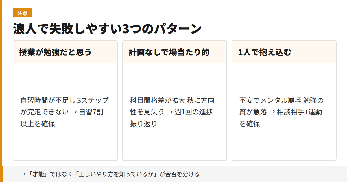 浪人で失敗しやすいパターン