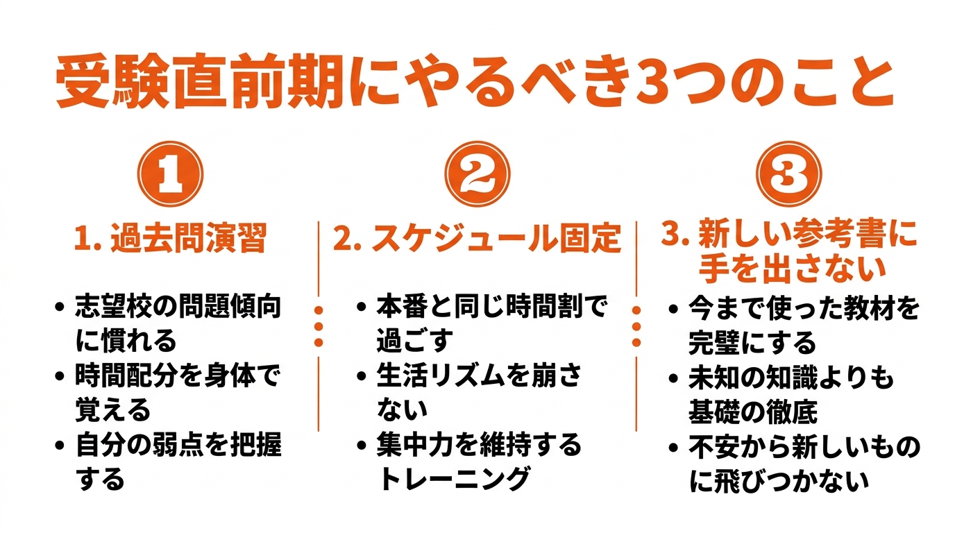 受験直前期にやるべき3つのこと