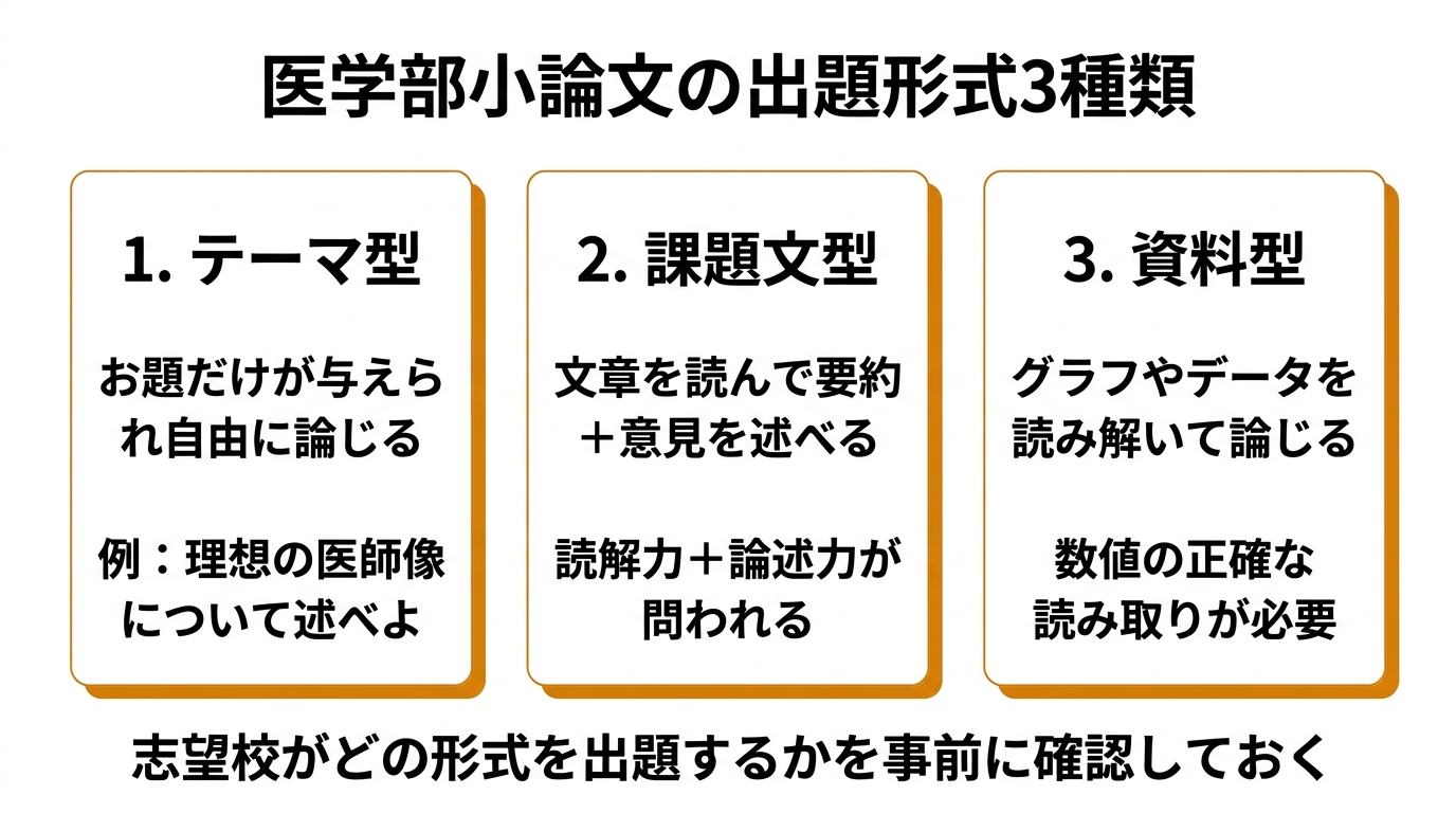 医学部小論文の出題形式3種類